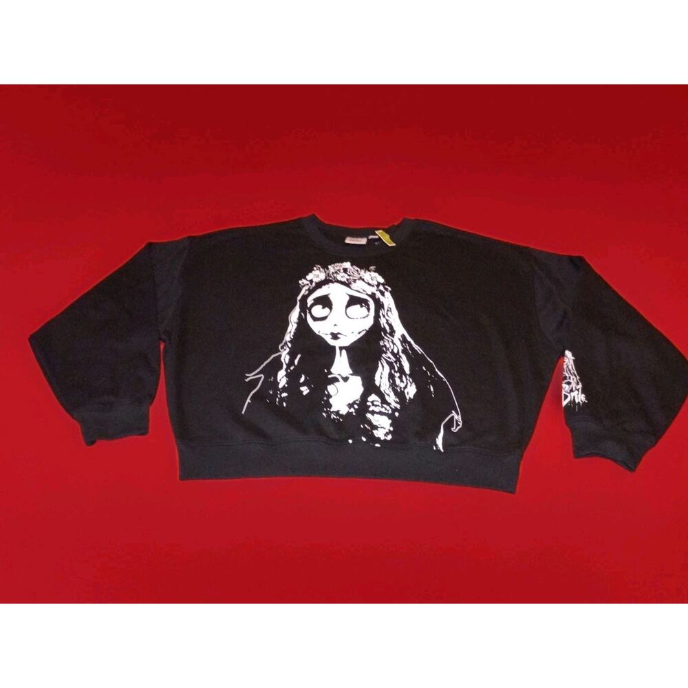 Corpse Bride Sweatshirt Size LG Warm Disney Sweater Black Tim Burton Grunge Goth